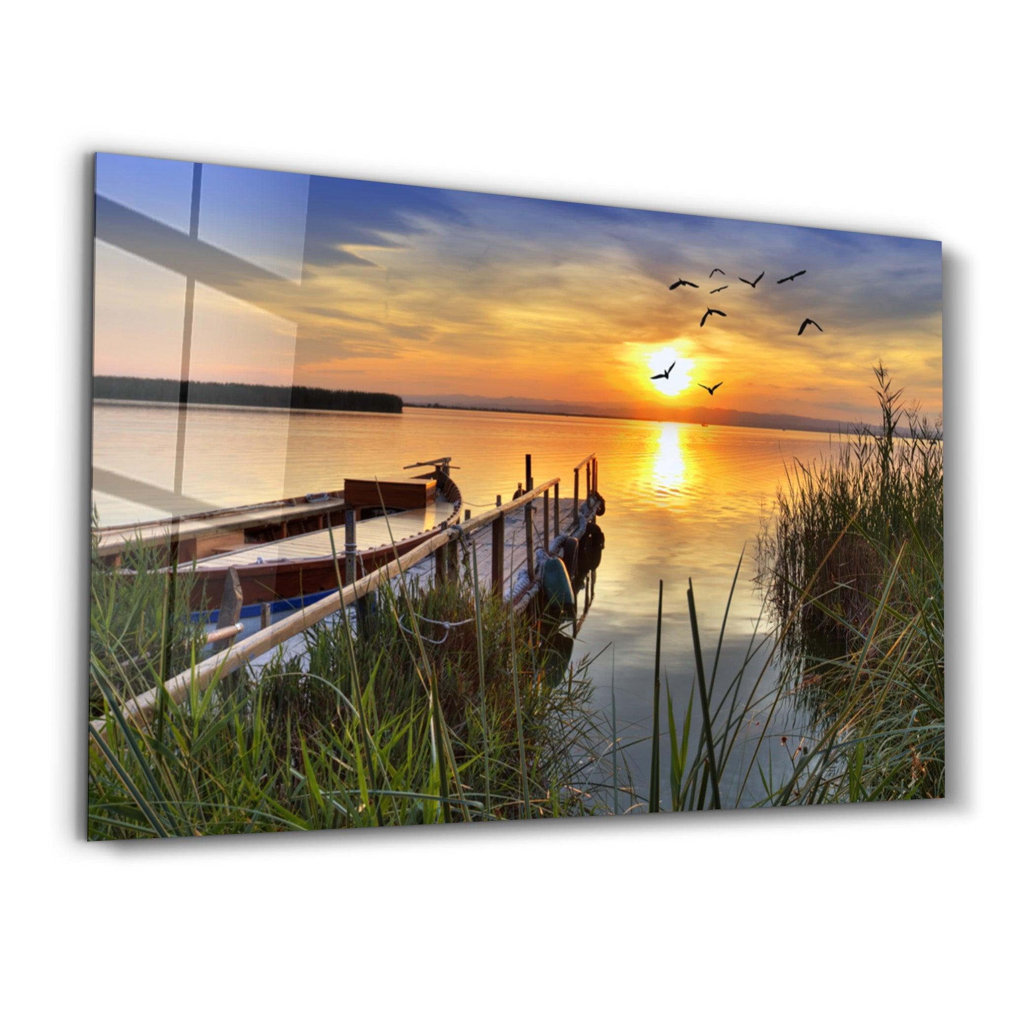 Sunset | Glass Wall Art - Artdesigna