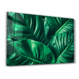 Green Tropical Leaf | Glass Wall Art