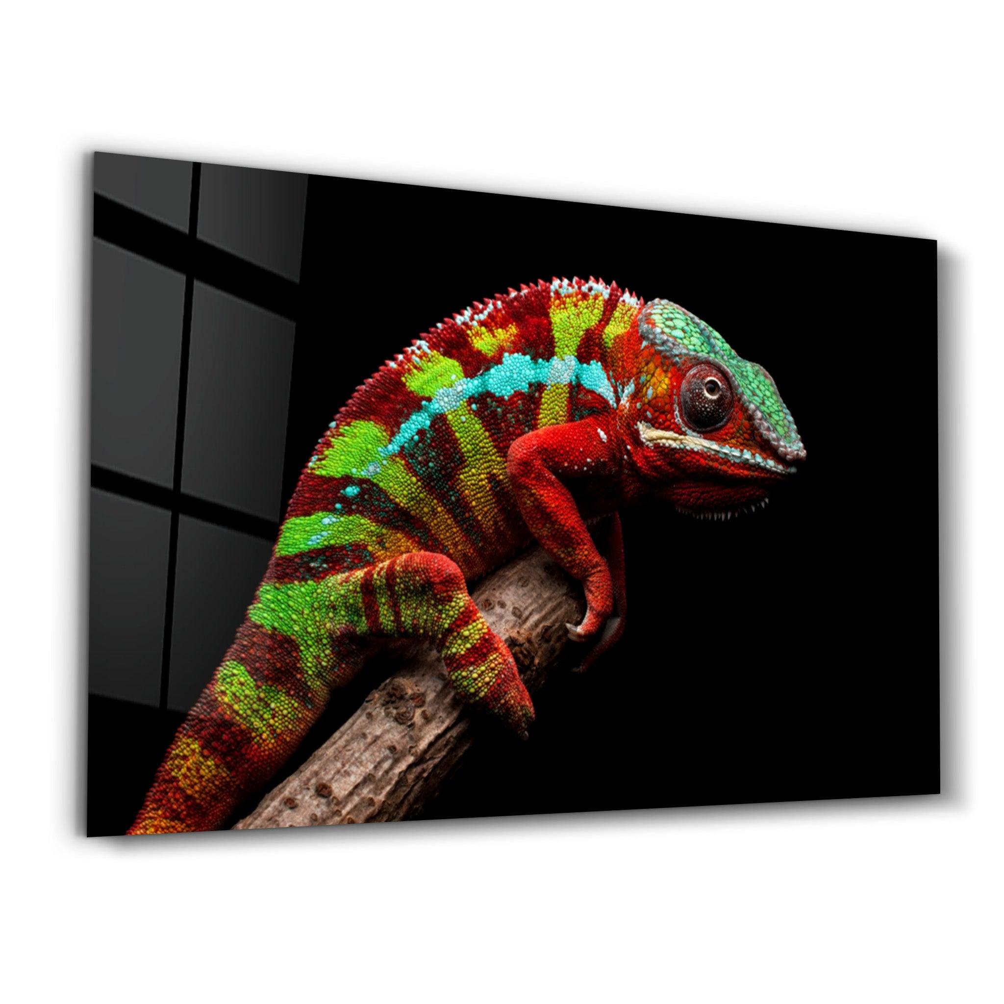 Chameleon | Glass Wall Art - Artdesigna