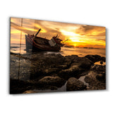 Ship Wreck | Glass Wall Art