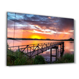 Sunset on the Beach | Glass Wall Art