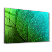 Green Leaf 2 | Glass Wall Art - Artdesigna