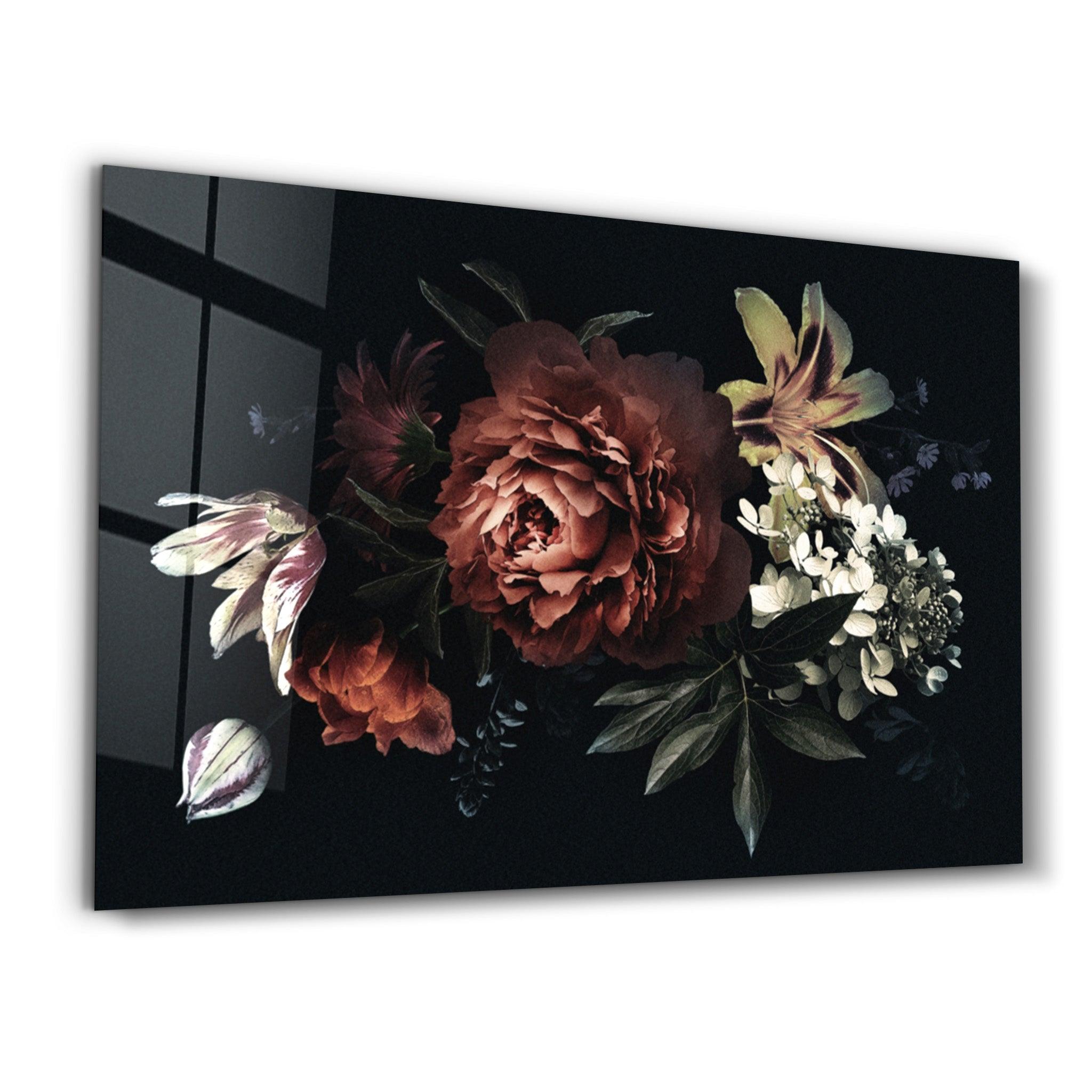 Floral Pattern | Glass Wall Art - Artdesigna