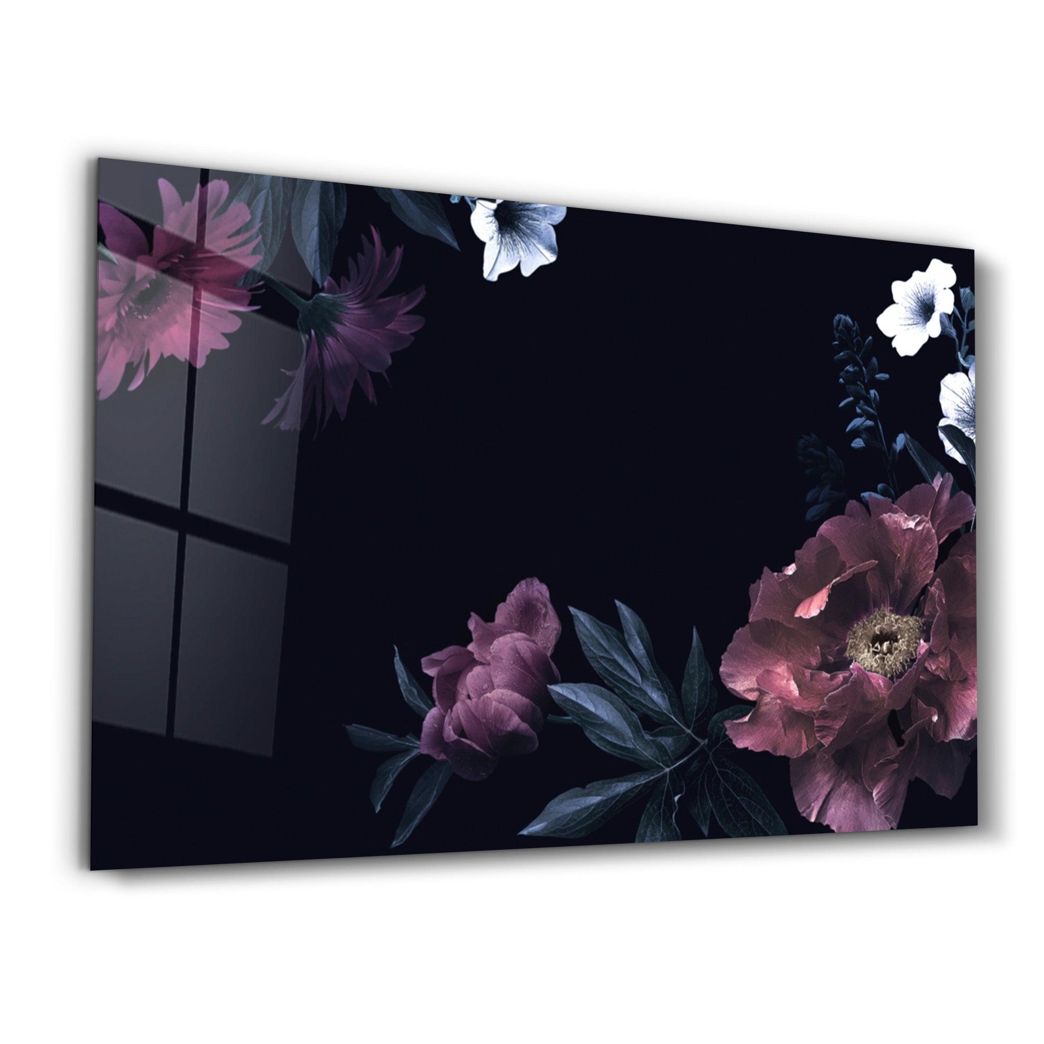 Floral Pattern | Glass Wall Art - Artdesigna