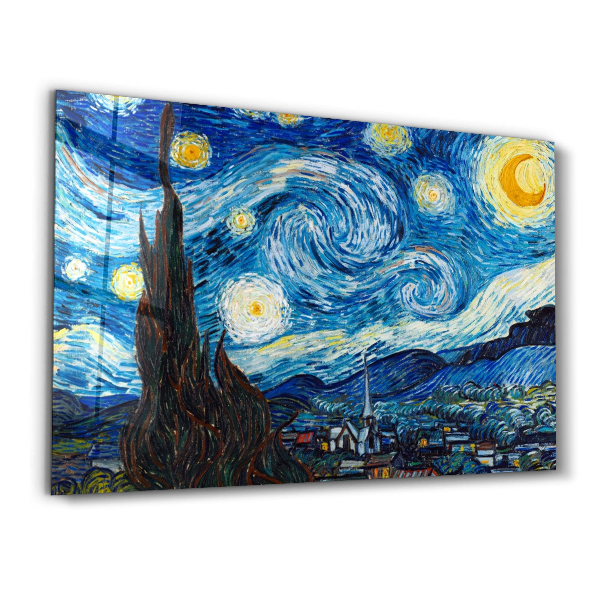 Van Gogh The Starry Night | Glass Wall Art - Artdesigna