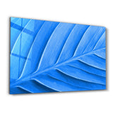 Blue Leaf | Glass Wall Art