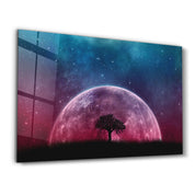 PinkMoon | Glass Wall Art - Artdesigna