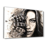Hiding Woman | Glass Wall Art
