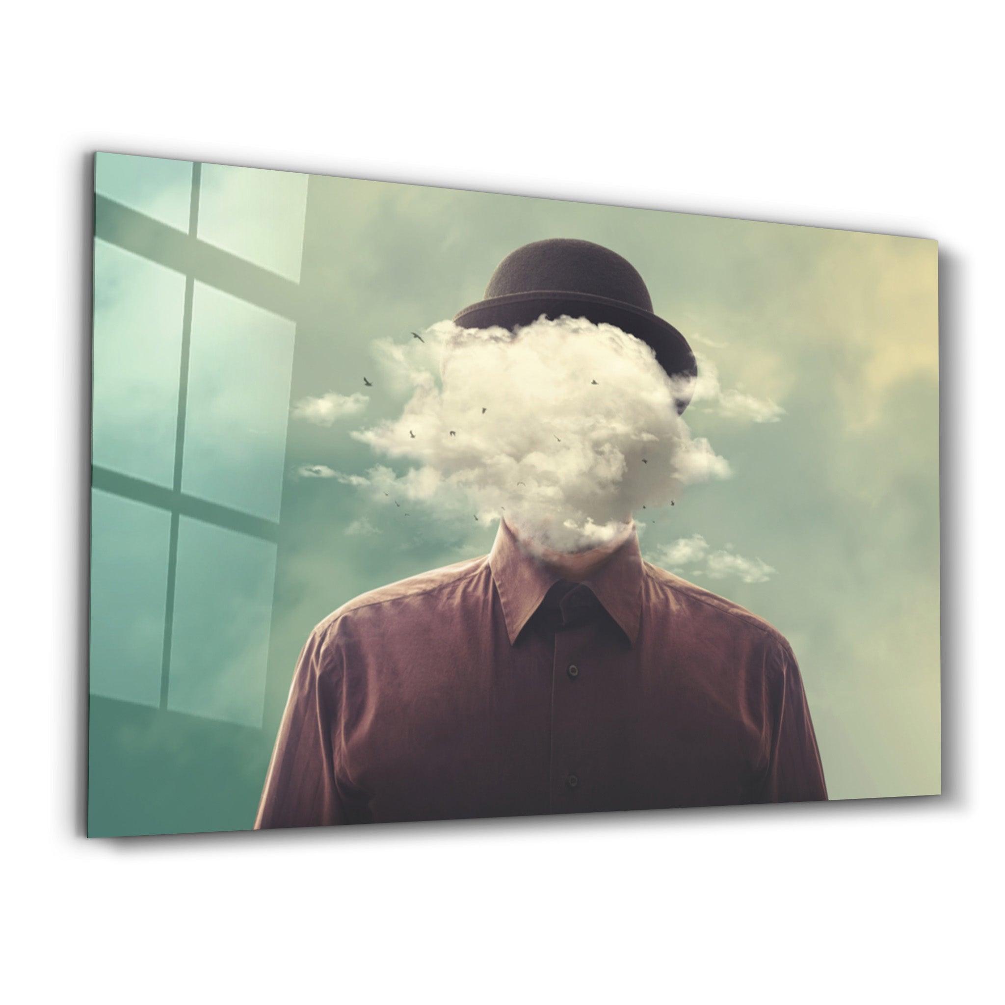 Smoke Head | Glass Wall Art - Artdesigna