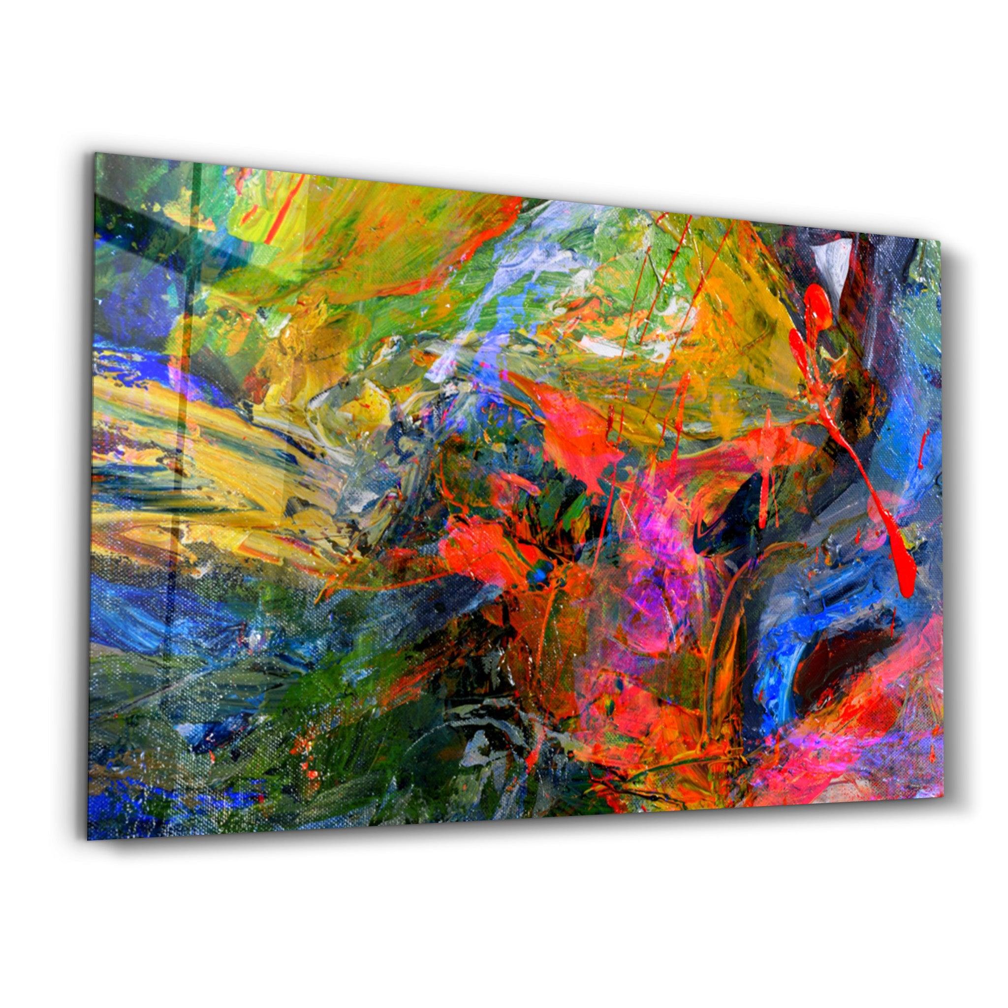 Abstract Colors | Glass Wall Art - Artdesigna