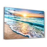 Ocean and Sunset | Glass Wall Art