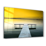 Sunset on the Pier | Glass Wall Art