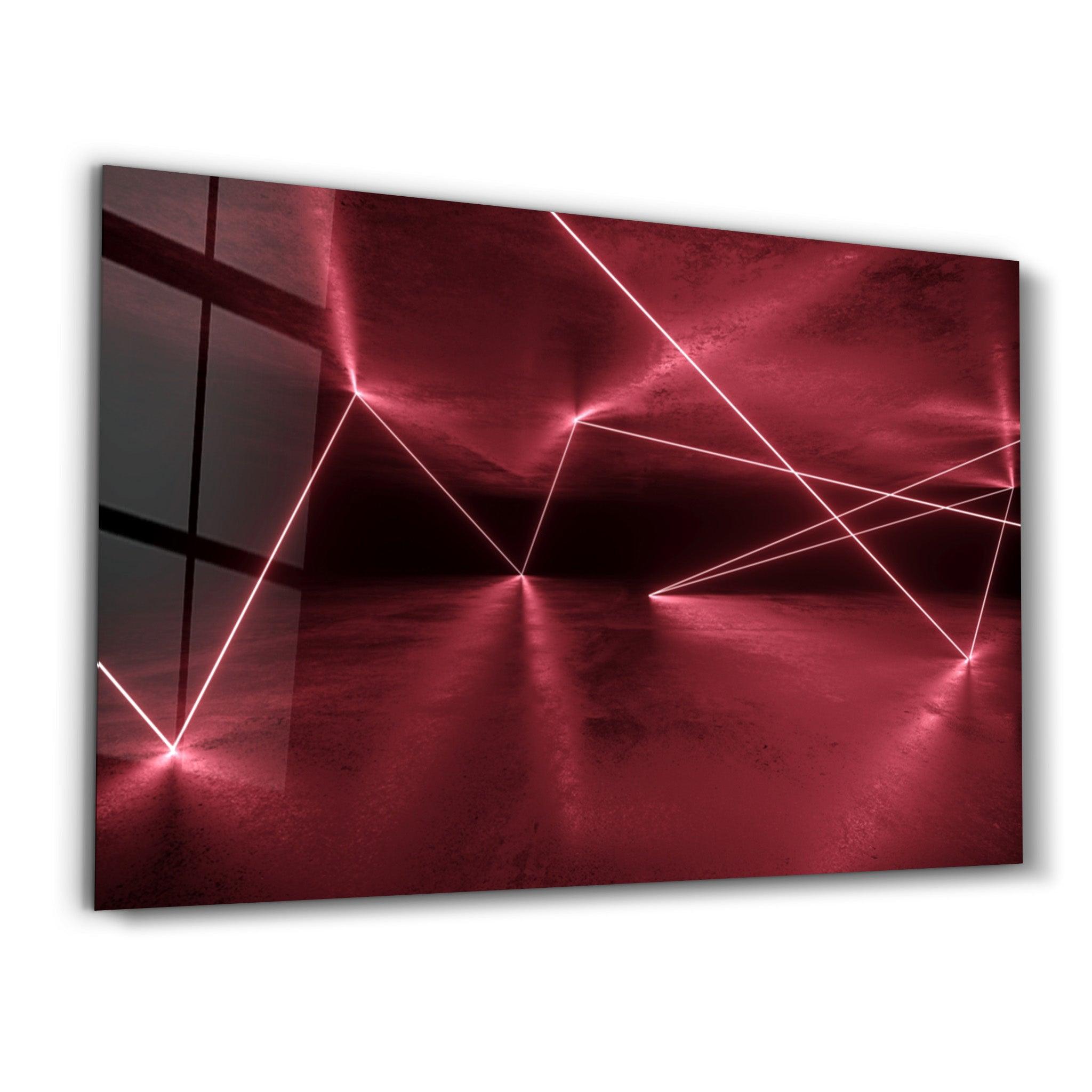 Abstract Neon Lines | Glass Wall Art - Artdesigna