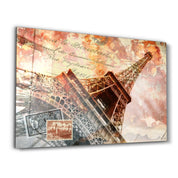 Abstract Eiffel Tower | Glass Wall Art - Artdesigna