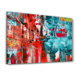 Red and Blue Symphony | Glass Wall Art