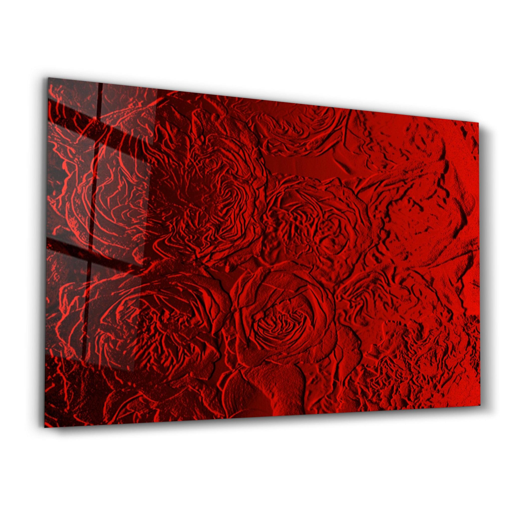 Rose Pattern | Glass Wall Art - Artdesigna