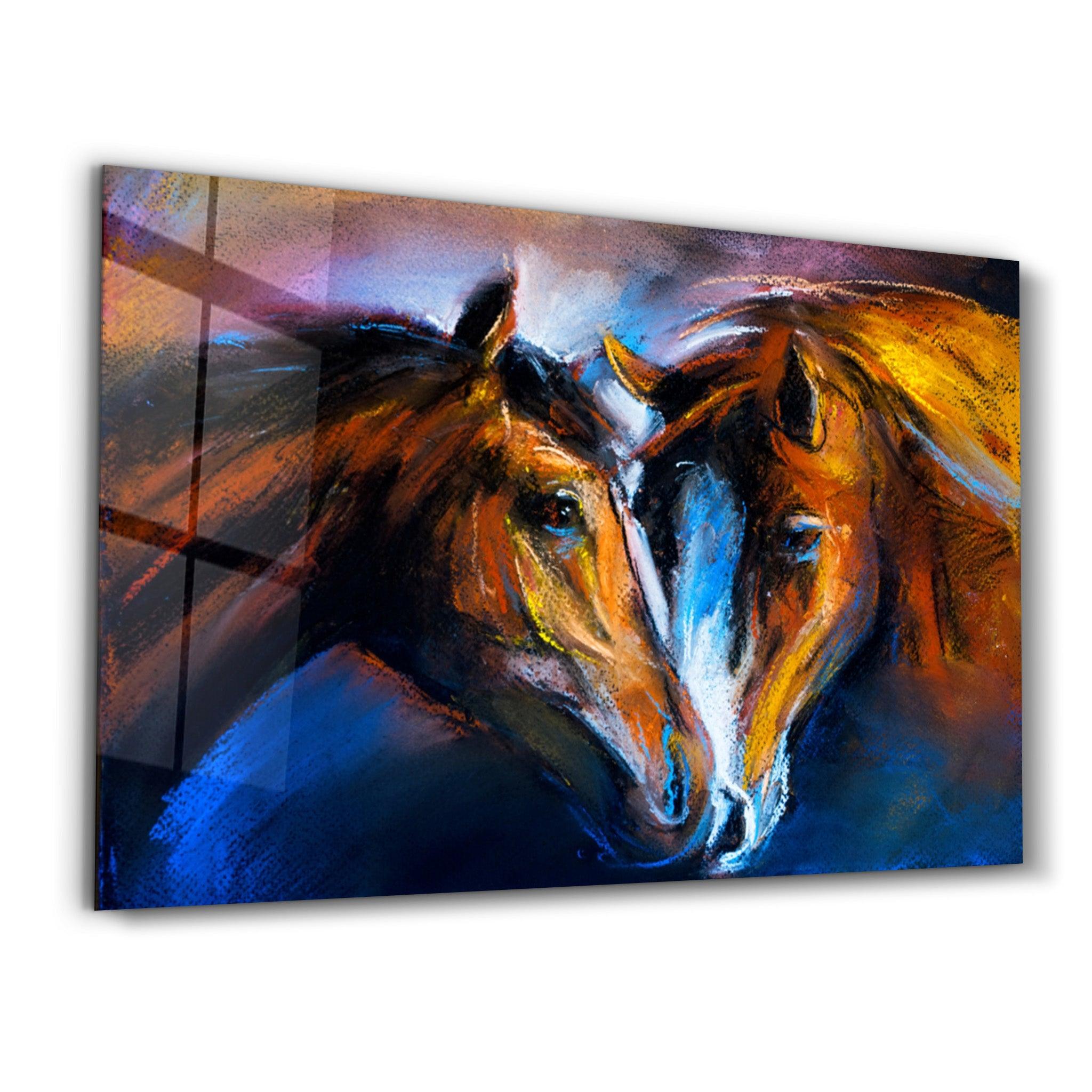 Wild Horses | Glass Wall Art - Artdesigna