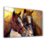 Horses in Love | Glass Wall Art