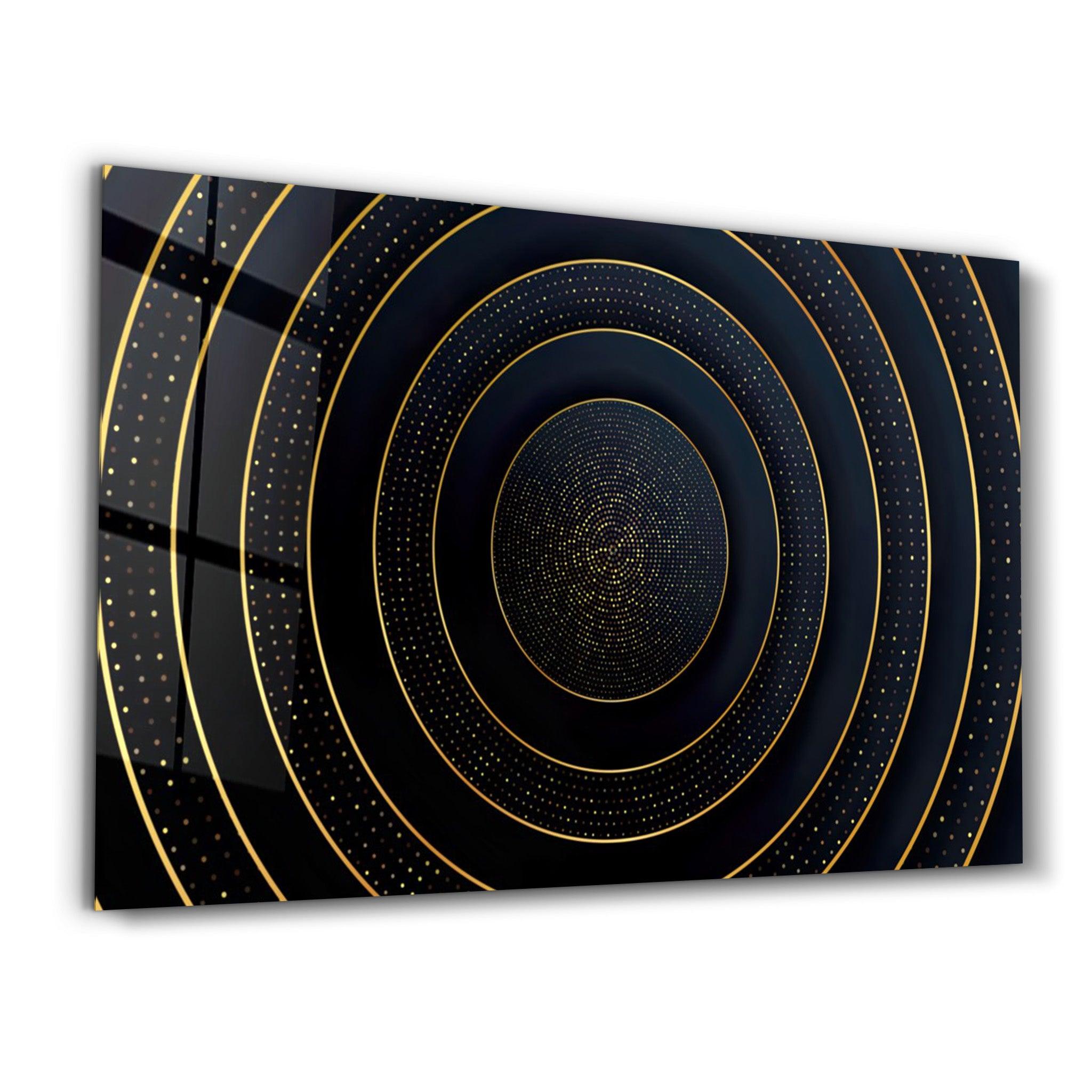 Golden Circles | Glass Wall Art - Artdesigna