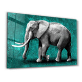 Elephant Green | Glass Wall Art