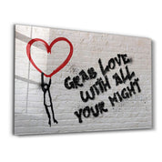 Grab Love | Glass Wall Art - Artdesigna