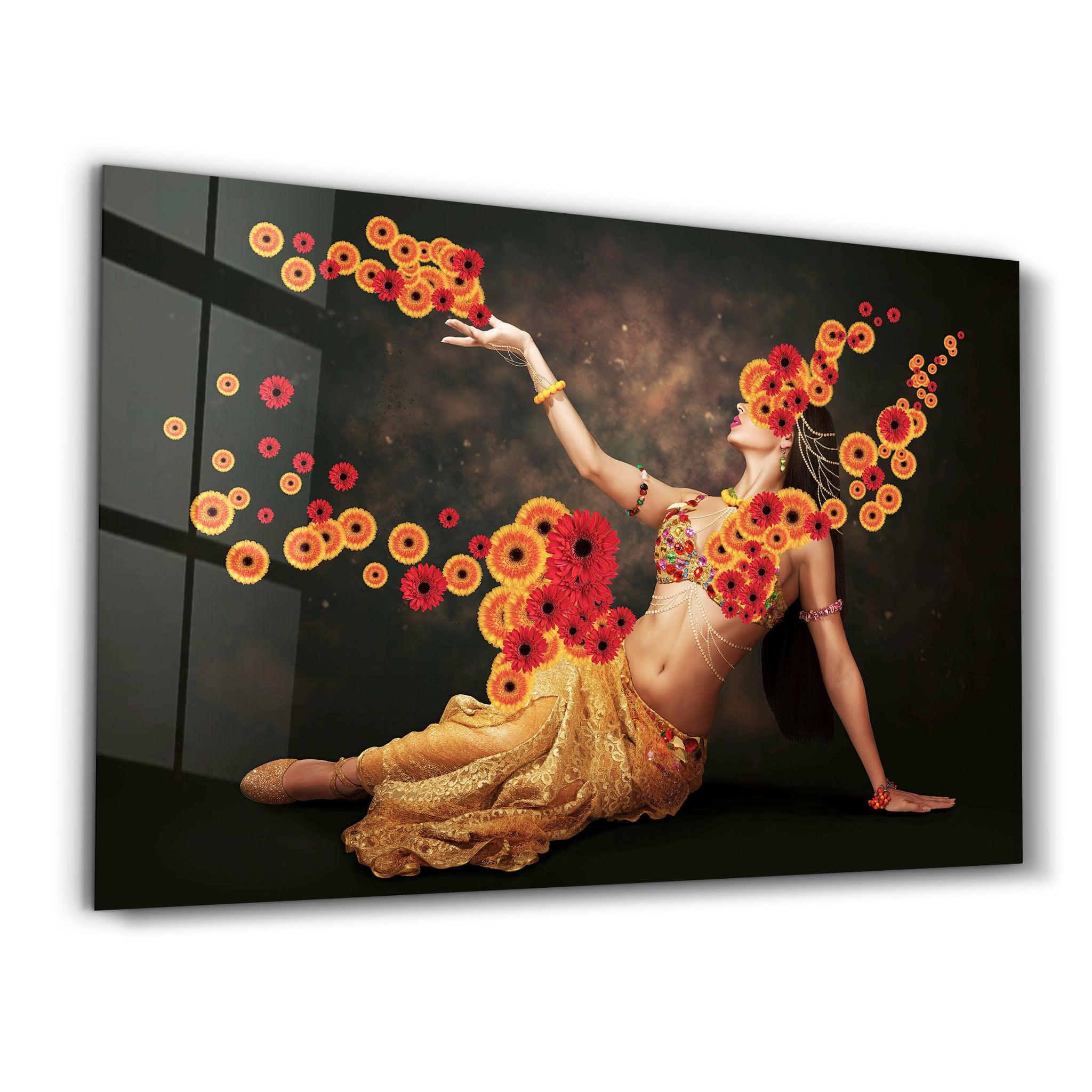 Oriental Dancer | Designer's Collection Glass Wall Art - Artdesigna