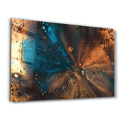 Bronze and Blue | Designer's Collection Glass Wall Art - Artdesigna