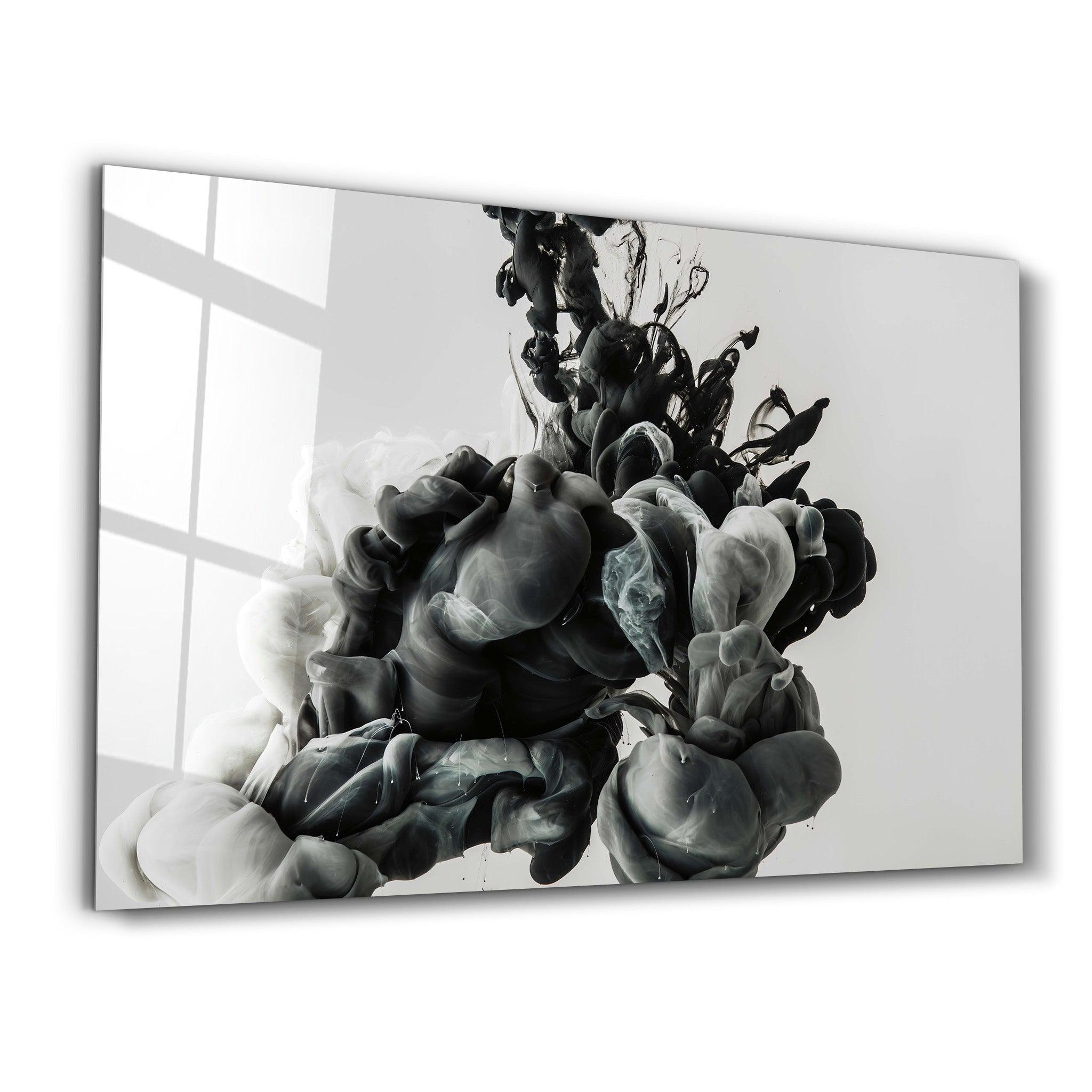 Black Smoke | Glass Wall Art - Artdesigna