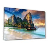 Boat on the Beach - Far East | Glass Wall Art