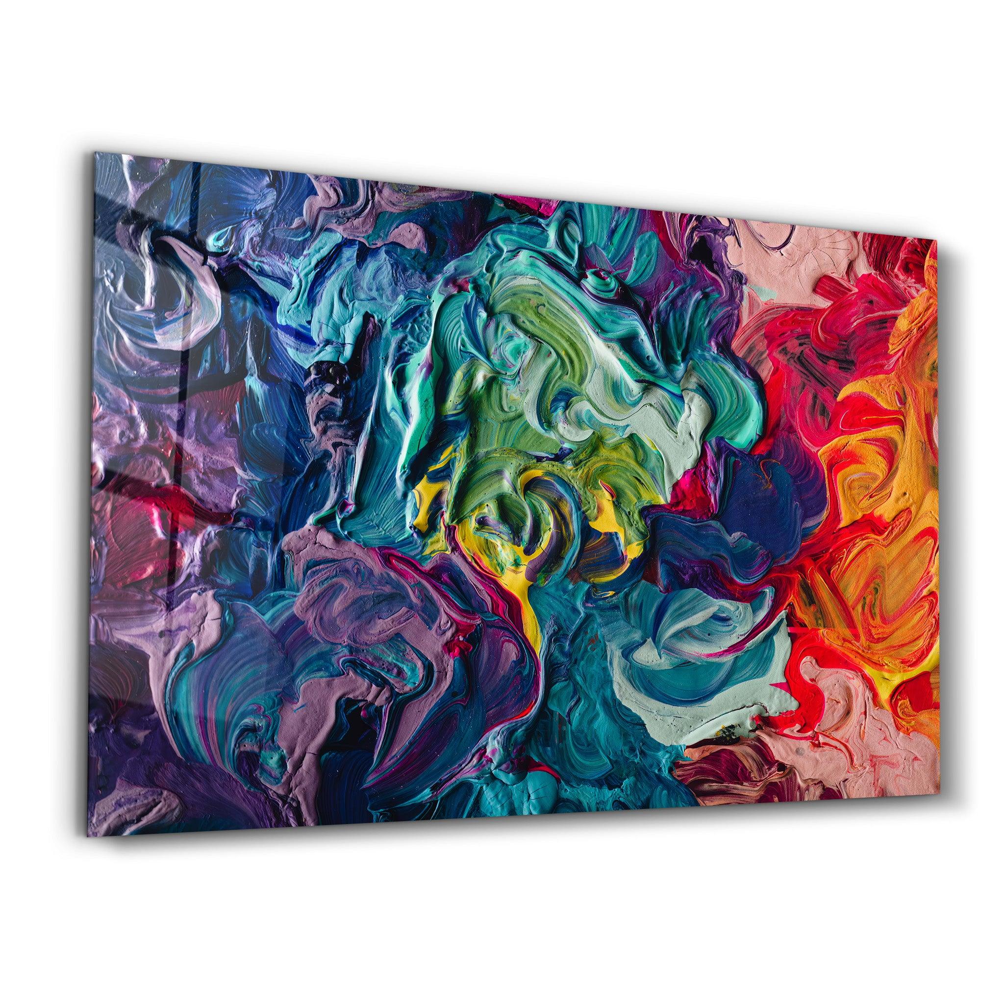 Dance of Oil Paints | Glass Wall Art - Artdesigna