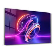 Neon Lines | Glass Wall Art - Artdesigna