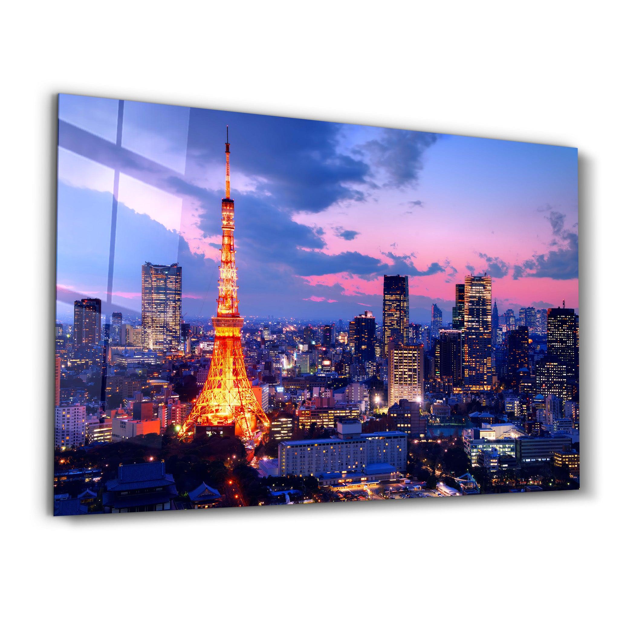 Tokyo Skyline | Glass Wall Art - Artdesigna