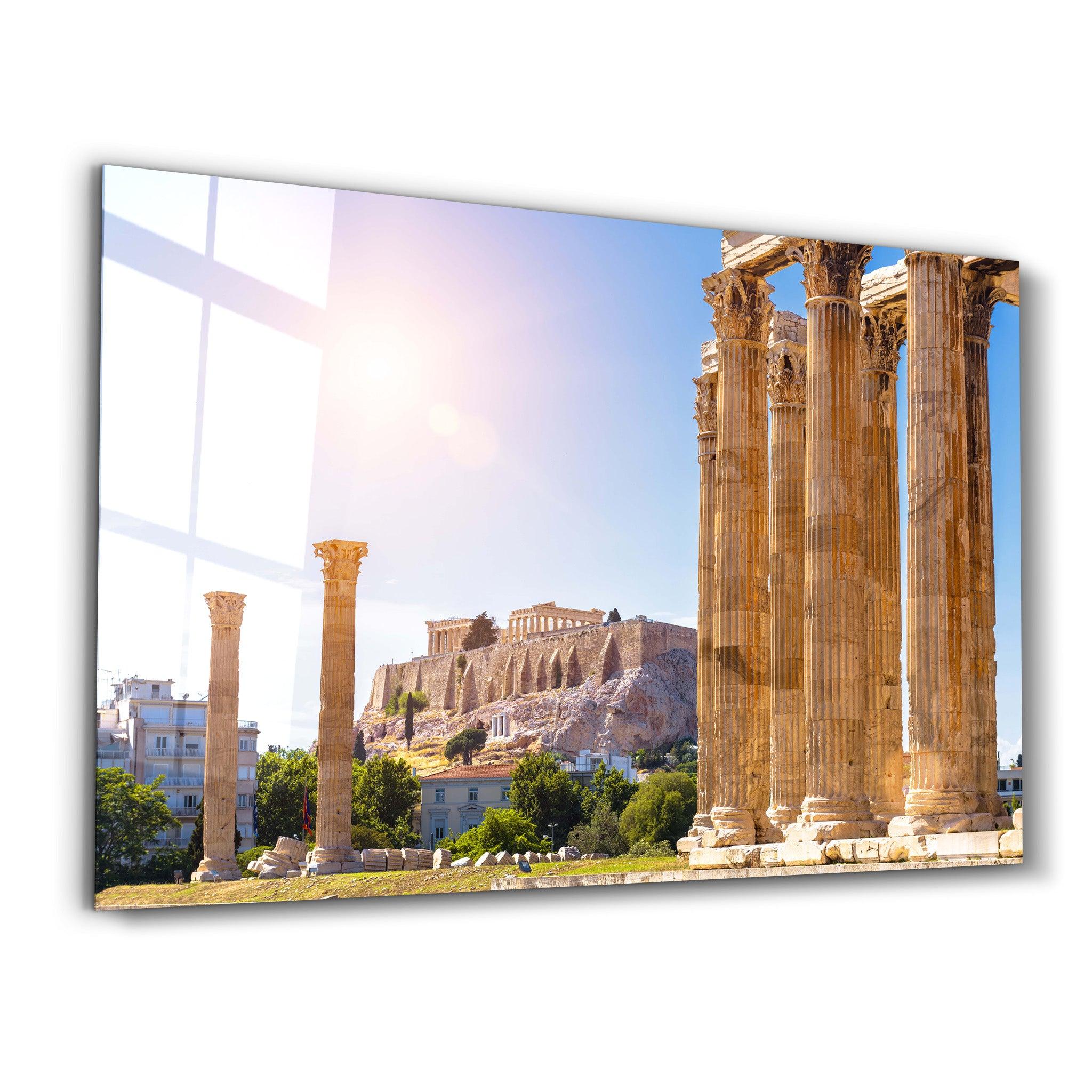 Ancient City - Athens | Glass Wall Art - Artdesigna