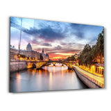 A wonderful night view of Paris, capital of France | Glass Wall Art