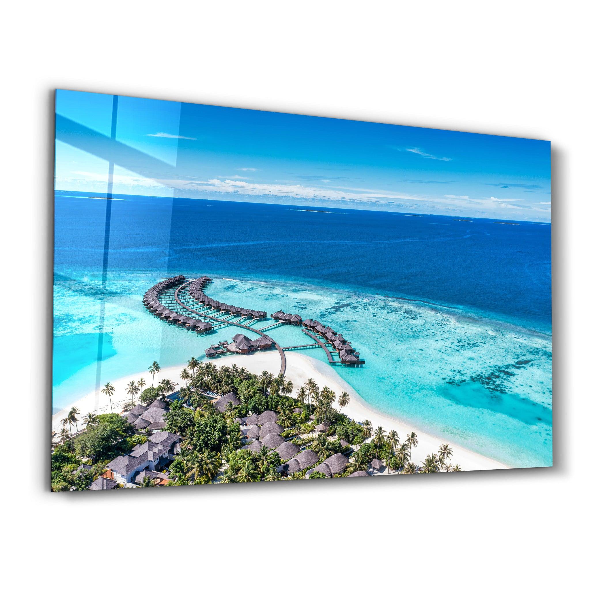 Maldives | Glass Wall Art - Artdesigna