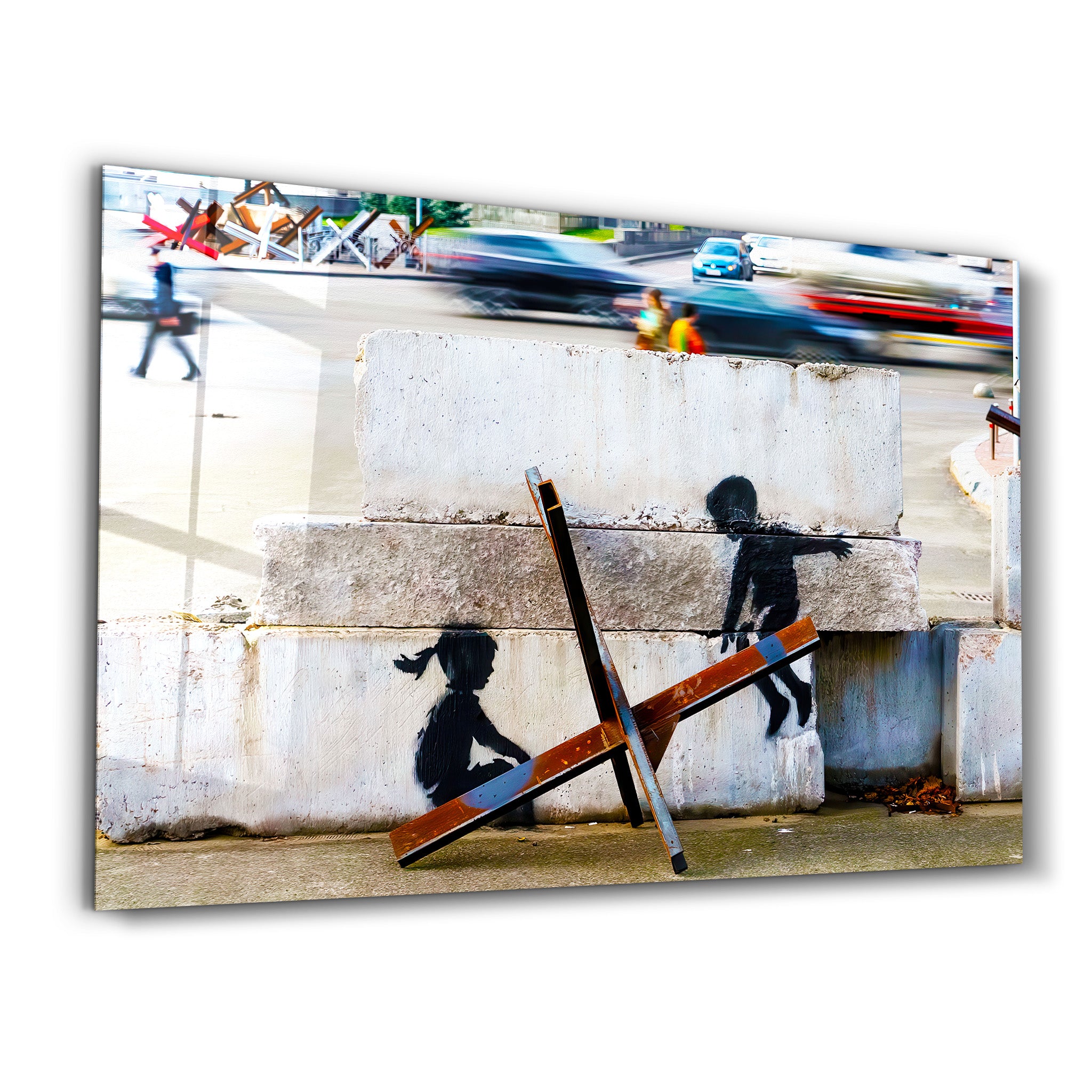 Banksy - Let the Children Play - Glass Wall Art - Artdesigna