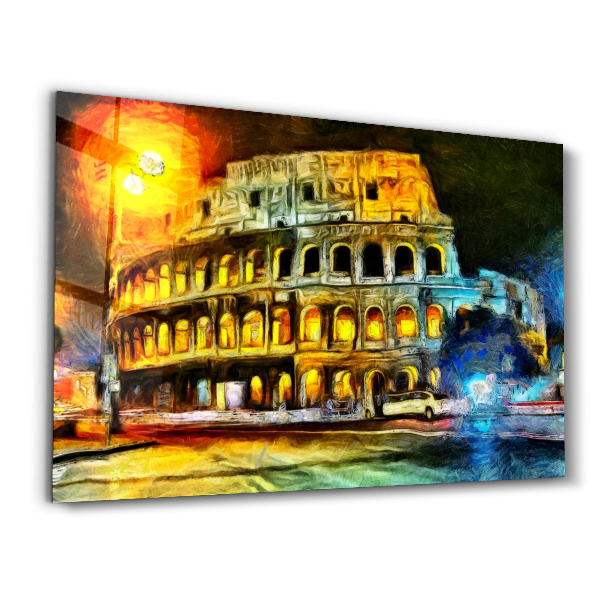 Rome Colosseum | Glass Wall Art - Artdesigna