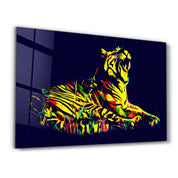 Colormix Tiger 2 | Glass Wall Art - Artdesigna