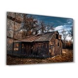 Wooden Old House | Glass Wall Art