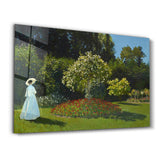 Claude Monet's Lady in the garden (1867) | Glass Wall Art