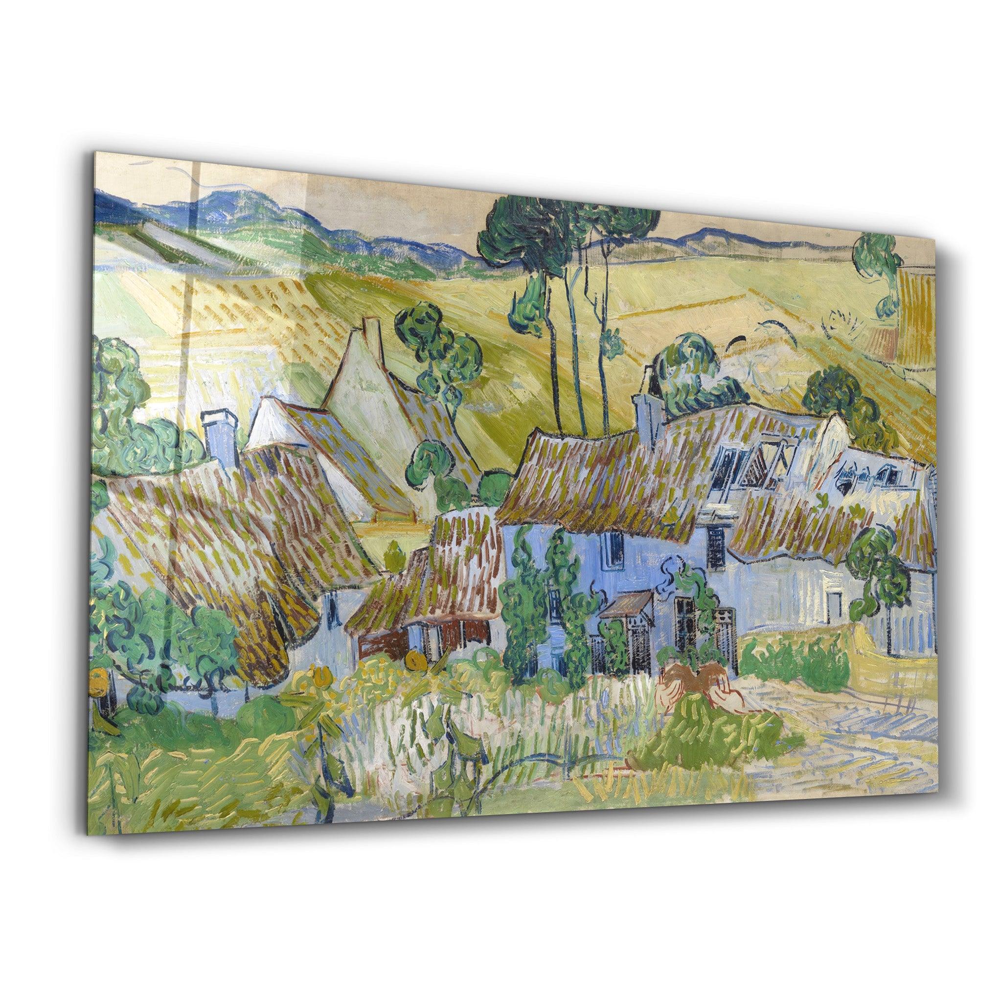 Vincent van Gogh's Farms near Auvers (1890) | Glass Wall Art - Artdesigna