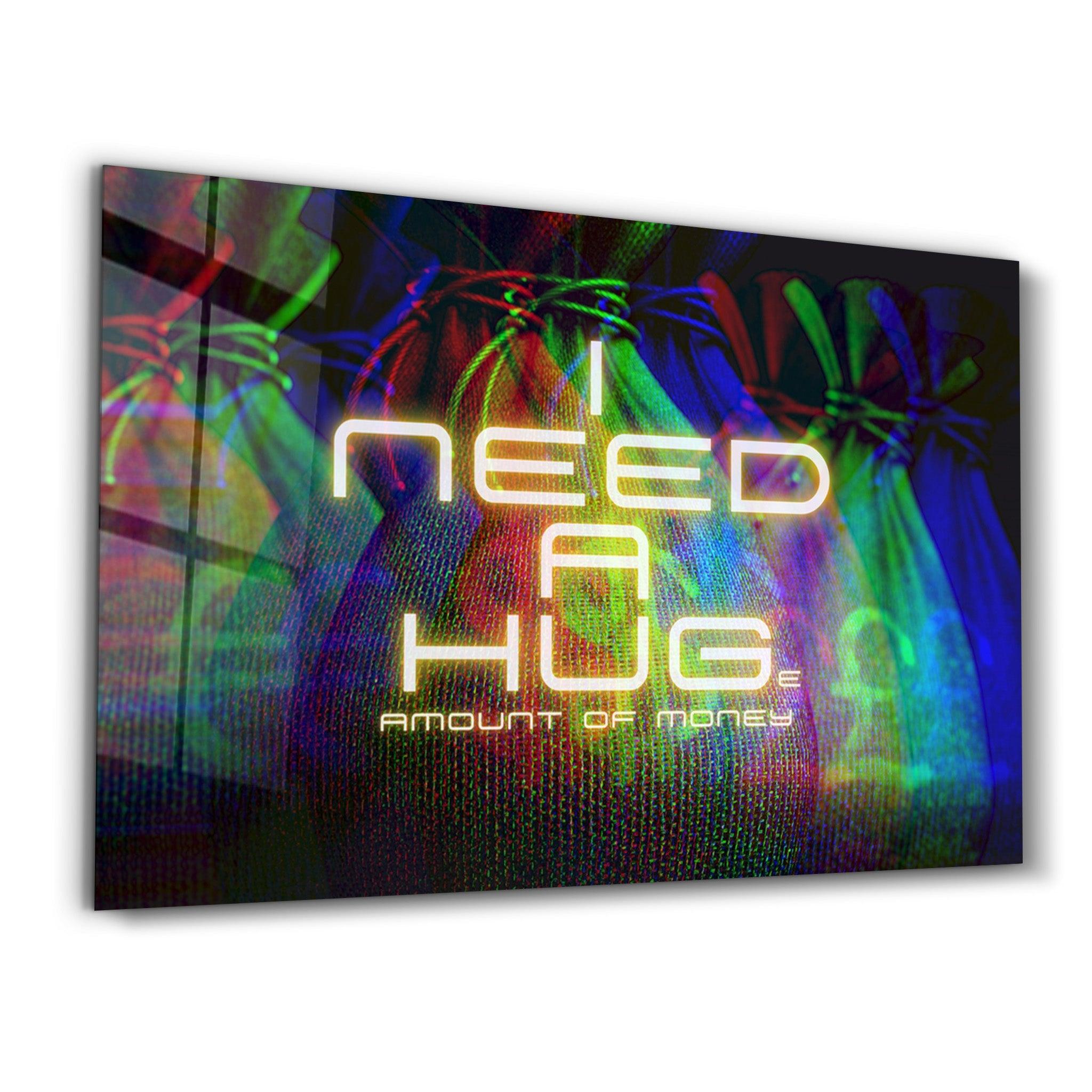 I need a Hug | Glass Wall Art - Artdesigna