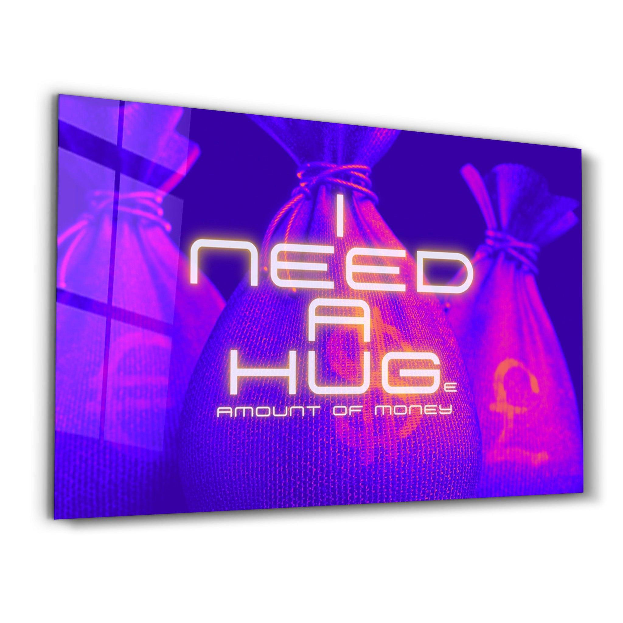 I need a Hug | Glass Wall Art - Artdesigna