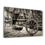 Old Wheel Cart | Glass Wall Art