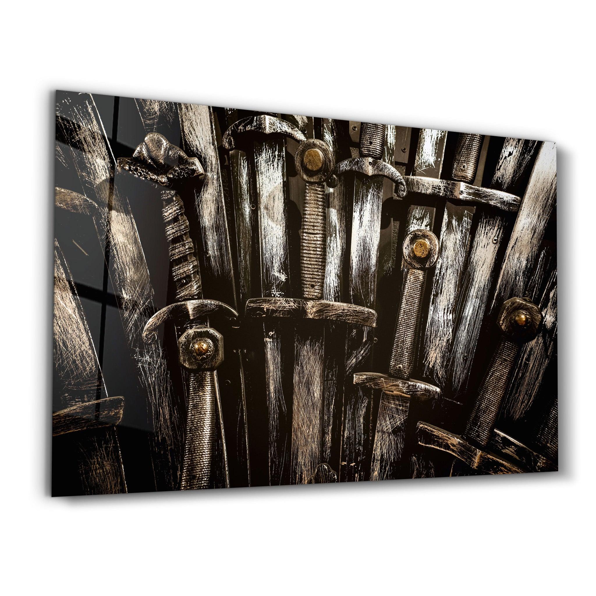 Swords | Glass Wall Art - Artdesigna