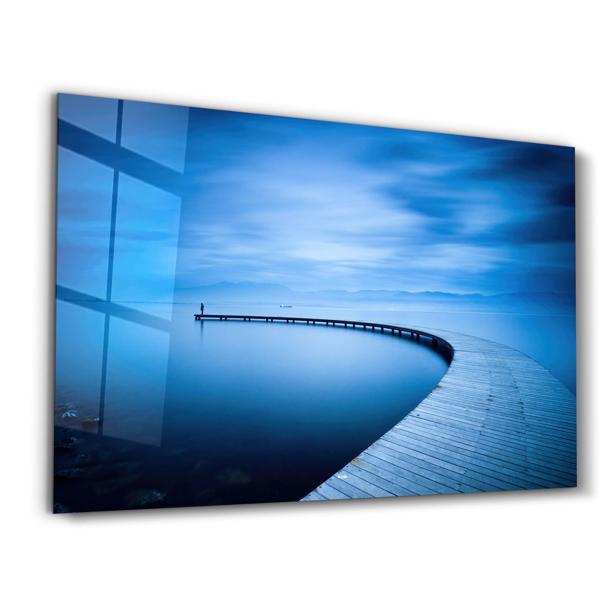 The Curvy Pier | Glass Wall Art - Artdesigna