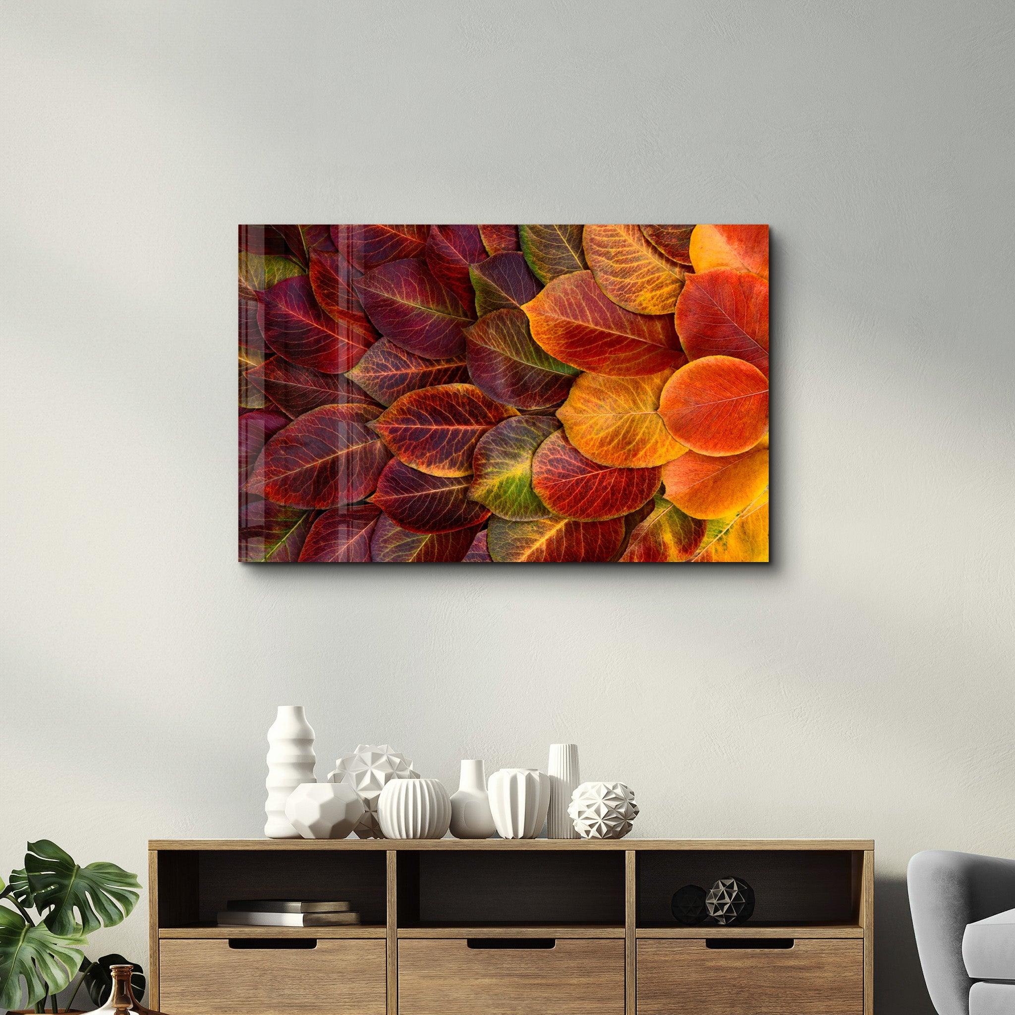 Leaves | Glass Wall Art - Artdesigna