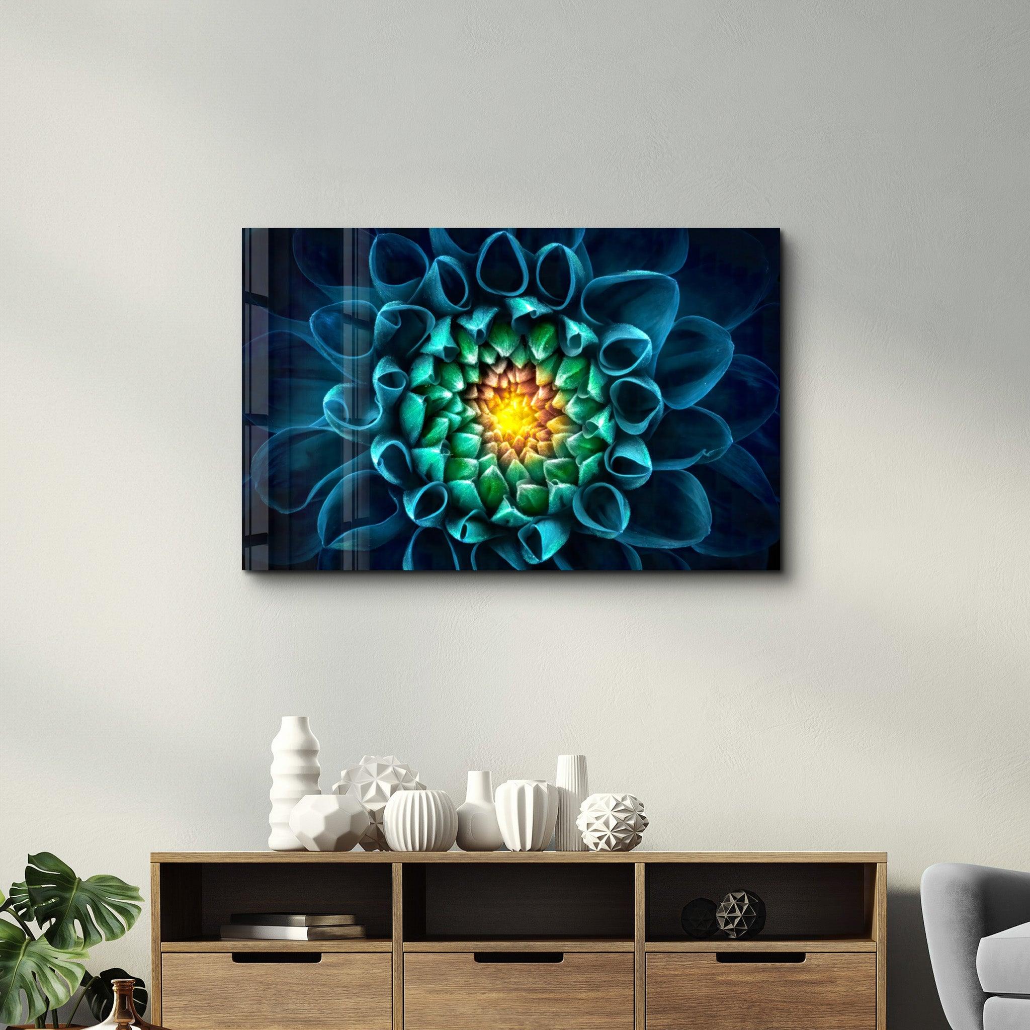 Sun Inside the Flower | Glass Wall Art - Artdesigna