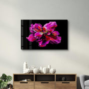 Purple Flower | Glass Wall Art - Artdesigna