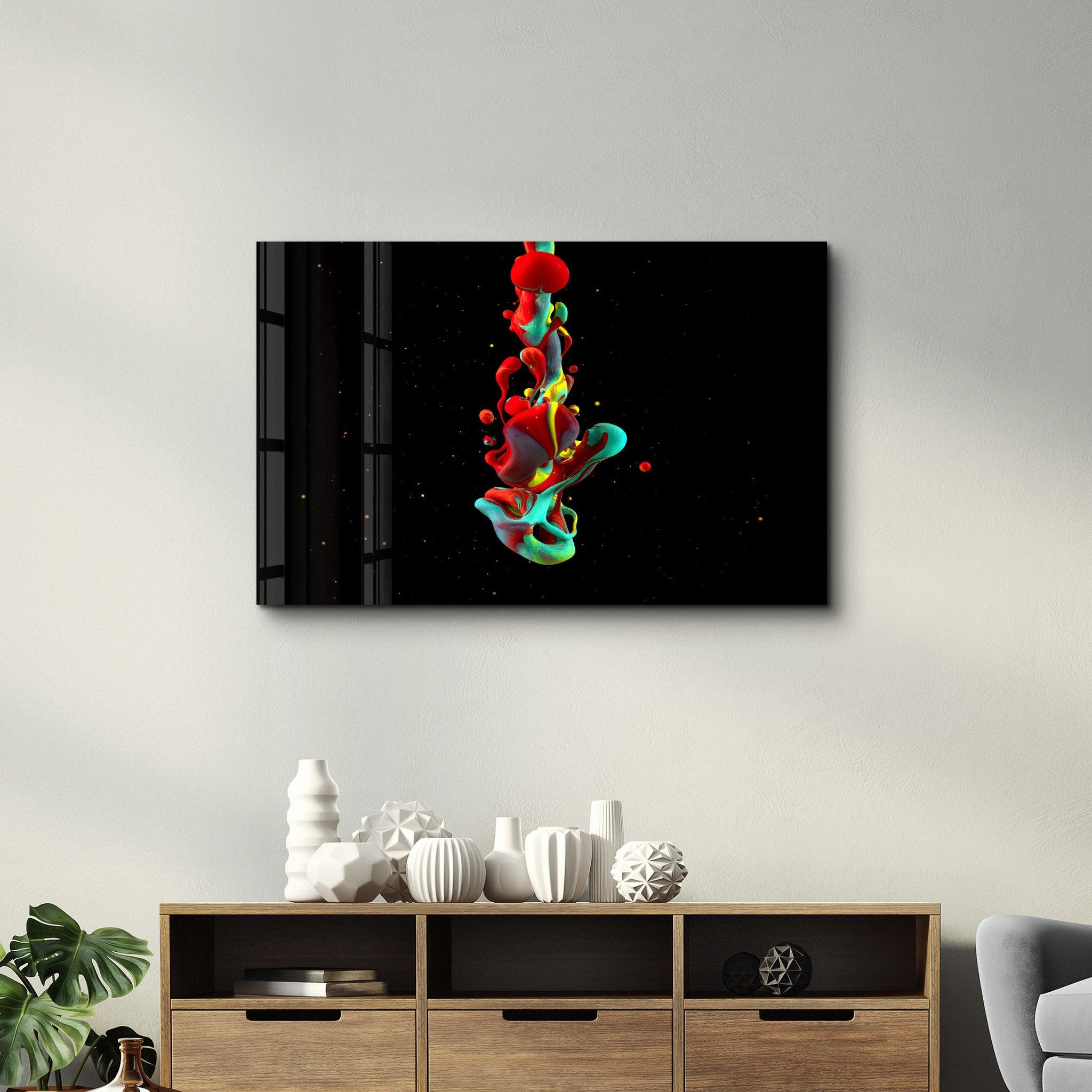 Liquid Drops | Glass Wall Art - Artdesigna